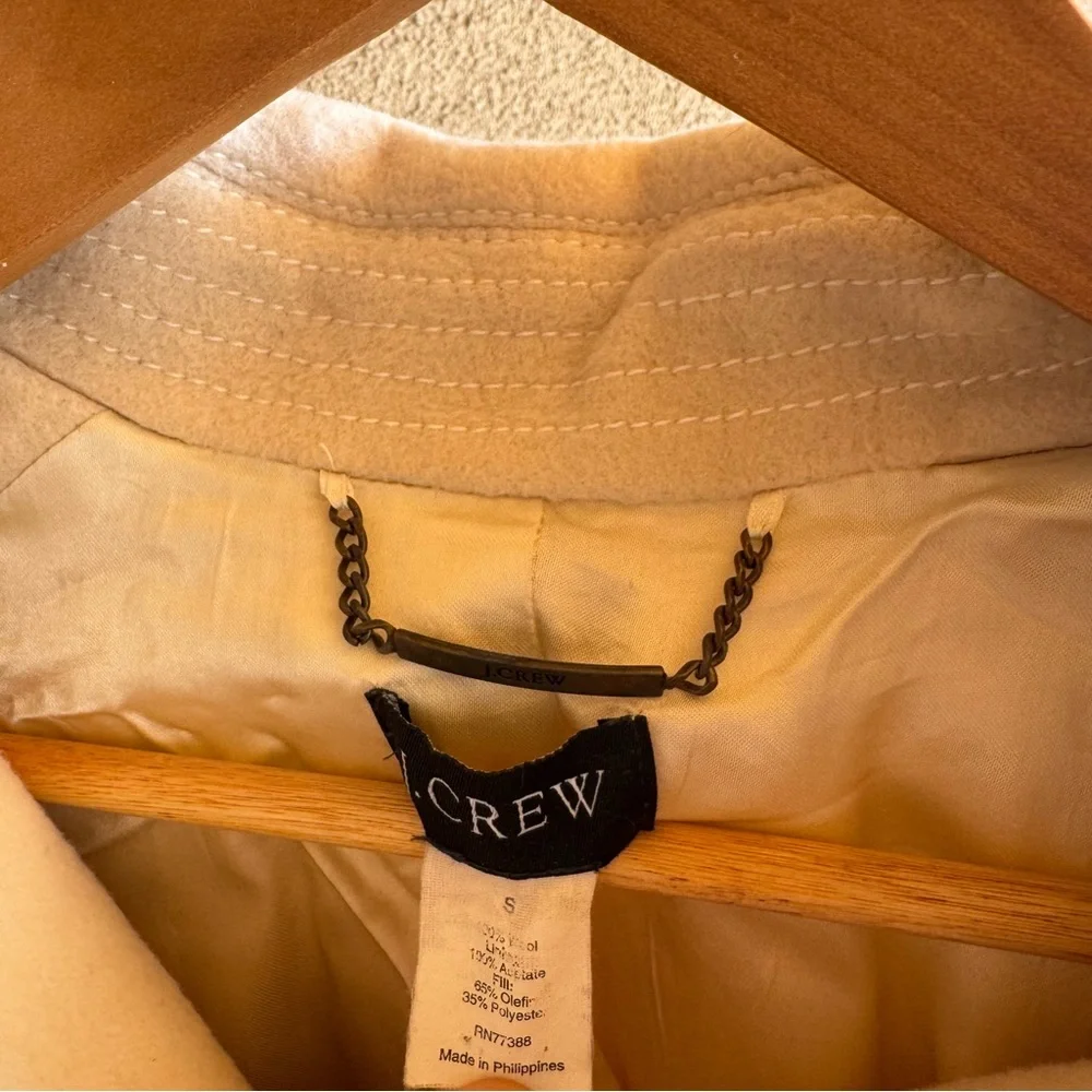 Vintage J. Crew Women's Ivory Wool Double-Breasted Jacket - Picture 4 of 5